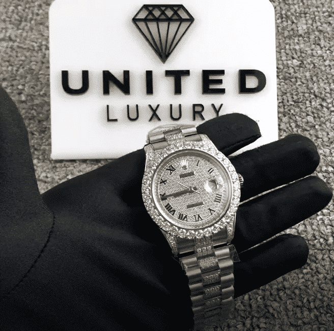 Rolex datejust 41 diamond bezel on the hand