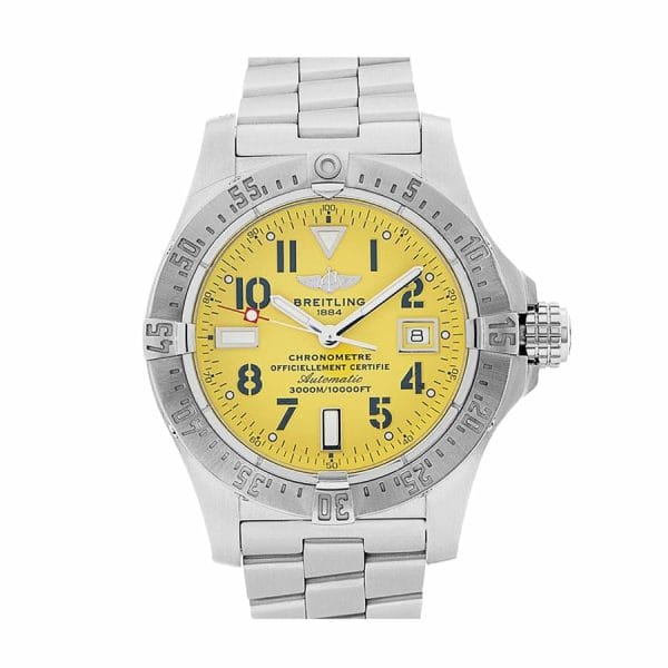 breitling-aeromarine-avenger-yellow-dial-steel-replica-watch