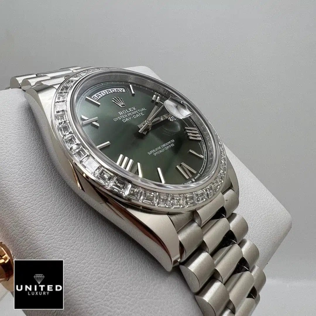 Rolex Day Date 228349RBR Replica Left Side Stainless Steel Case