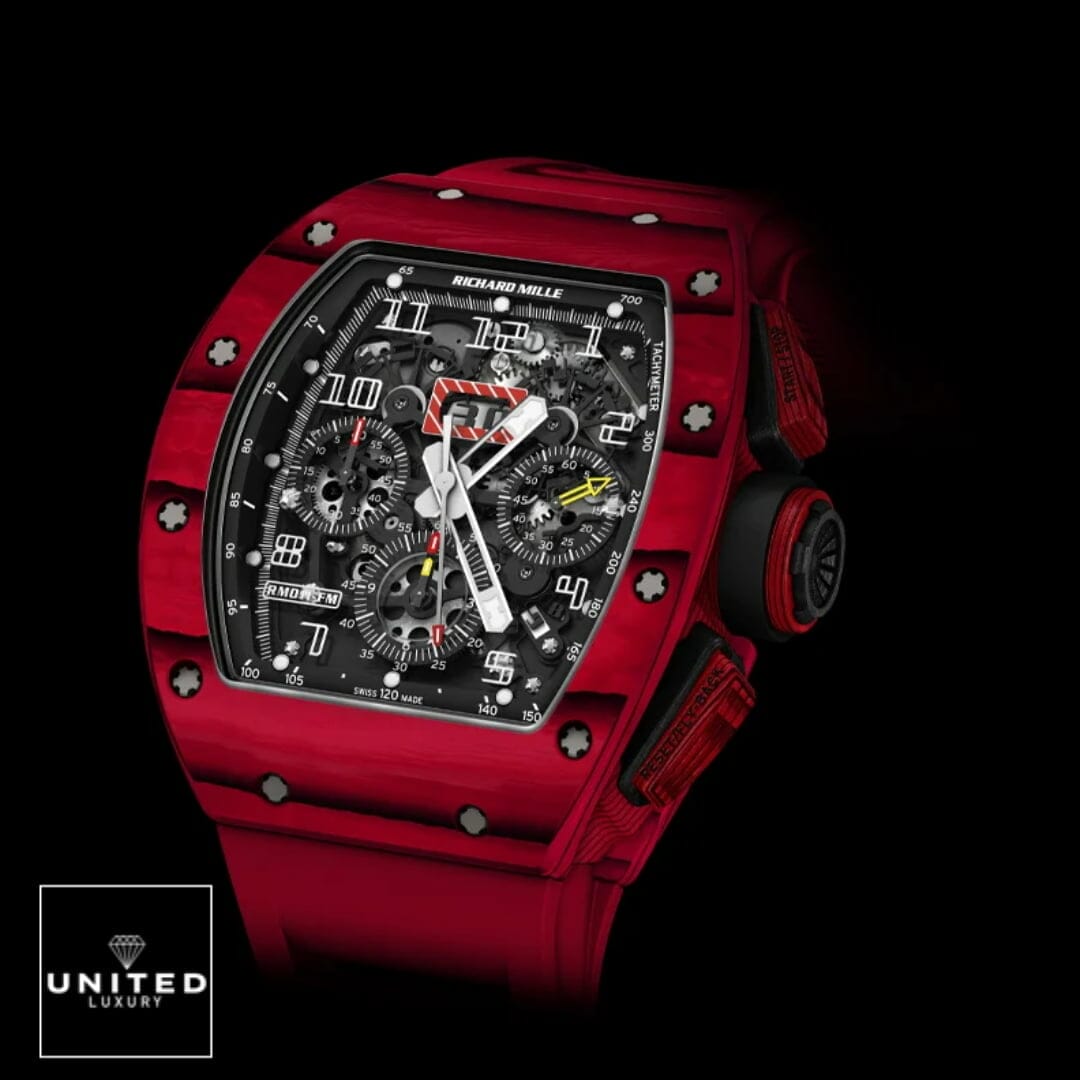 Richard Mille RM1103 Red Black Background front view