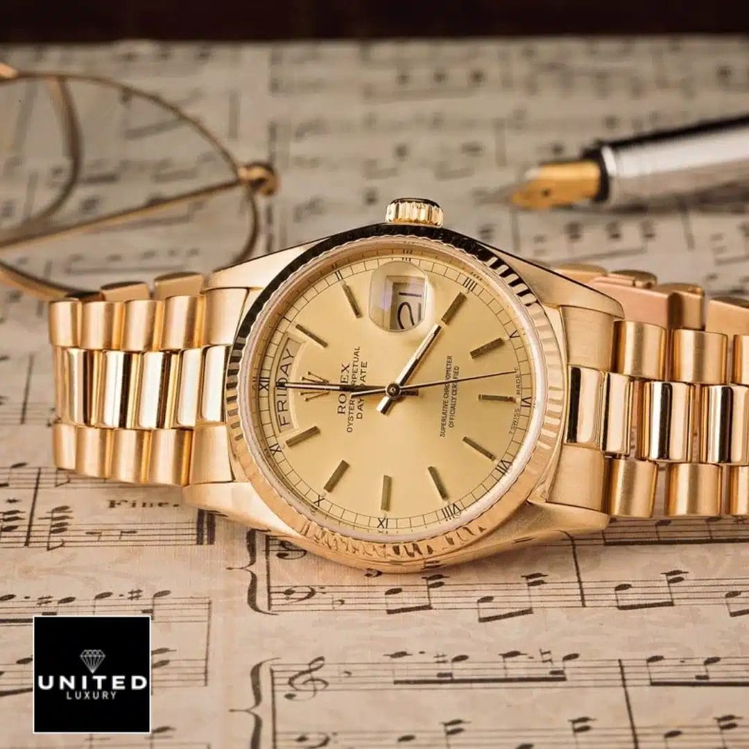 Rolex Day-date Gold 40 228238-0003 Replica on the notes