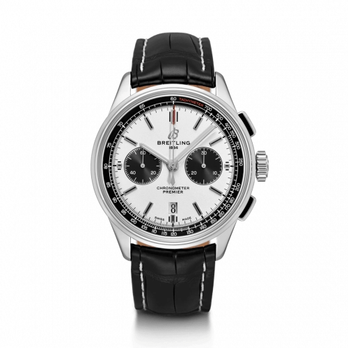 breitling-premier-chronograph-white-dial-steel-black-leather-replica-watch