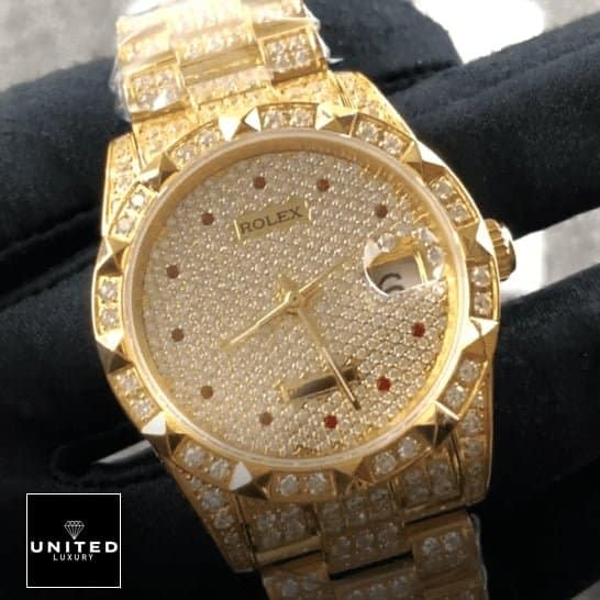 Rolex Datejust 116624 Gold Full Diamond Replica