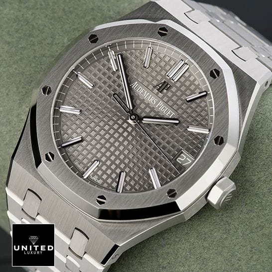 Audemars Piguet Stainless Steel 15500 Grey Dial Replica on the stand