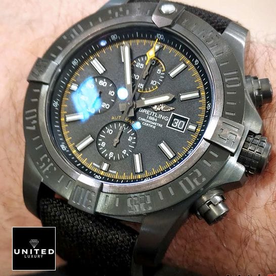 breitling Super Avener M133711ABF30 Black Dial Replica on the man wirst