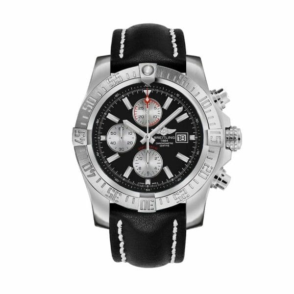 breitling-super-avenger-black-leather-stell-replica-watch