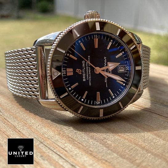 Breitling Superocean Heritage AB210121B1A1 Blue Dial Replica on the table