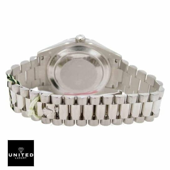 Rolex Day Date 218239 Jubilee Bracelet back of the clock