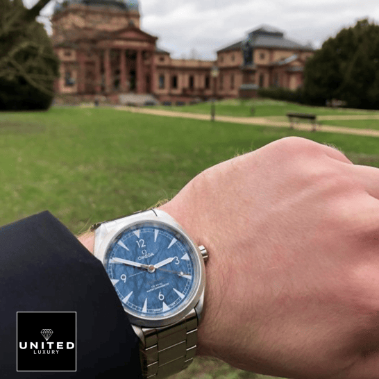 Omega 220.10.40.20.03.001 Seamaster Blue Dial Replica mansion background