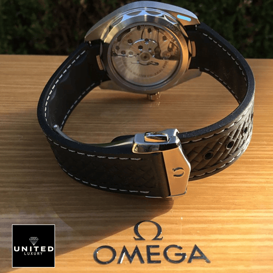 Omega Black Rubber Bracelet Steel Clasp Replica on the omega box