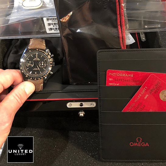 Omega Speedmaster 311.92.44.51 Leather Bracelet Black Dial Replica in the box
