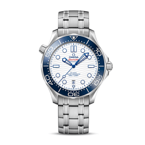 omega-seamaster-blue-bezel-white-dial-steel-replica-watch
