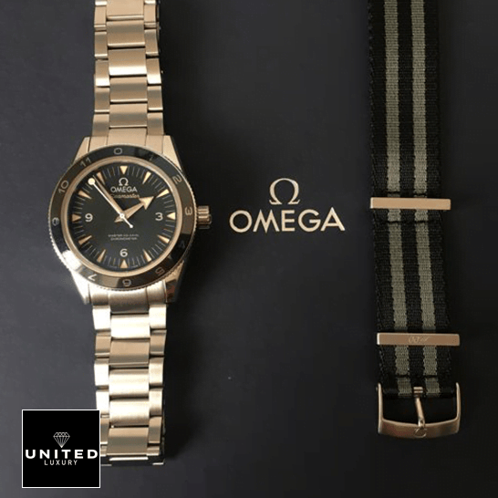 Omega Seamaster Stainless Steel Black Dial Replica on the box