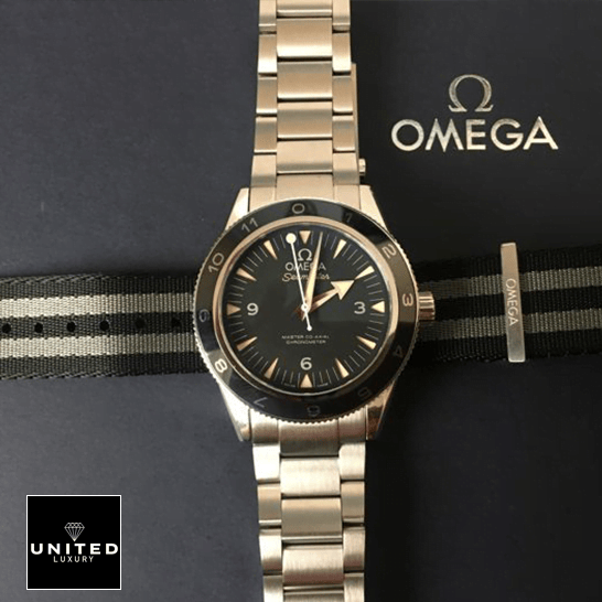 Omega Seamaster Black Dial Stainless Steel Replica on the omega box