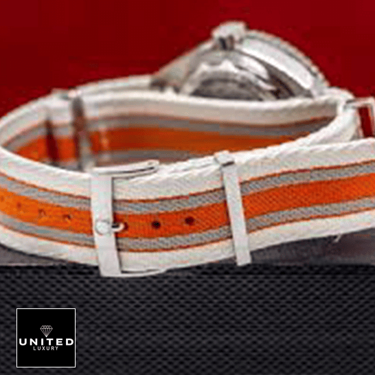 Omega Seamaster Orange & White Bracelet Replica upside view