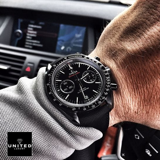 Omega Speedmaster Darkside Of The Moon 311.92.44.51.0 Black Dial Replica on the wrist