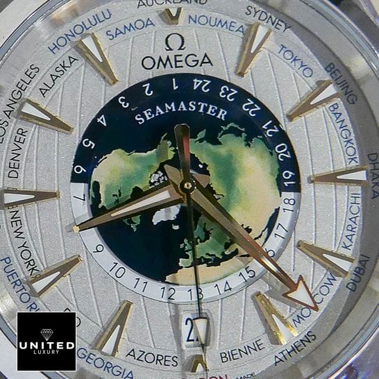 Omega Seamaster White Dial Replica close dial view