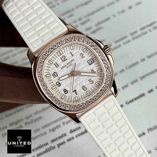 Patek Philippe Aquanaut Luce Diamond Bezel Replica white rubber bracelet