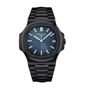 patek-philippe-nautilus-blue-dial-black-steel-replica-watch