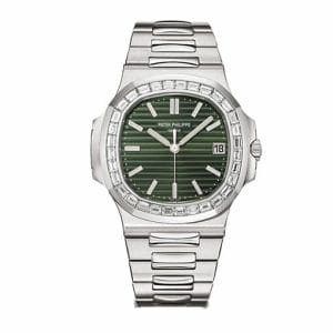 patek-philippe-green-dial-steel-diamond-bezel-replica-watch