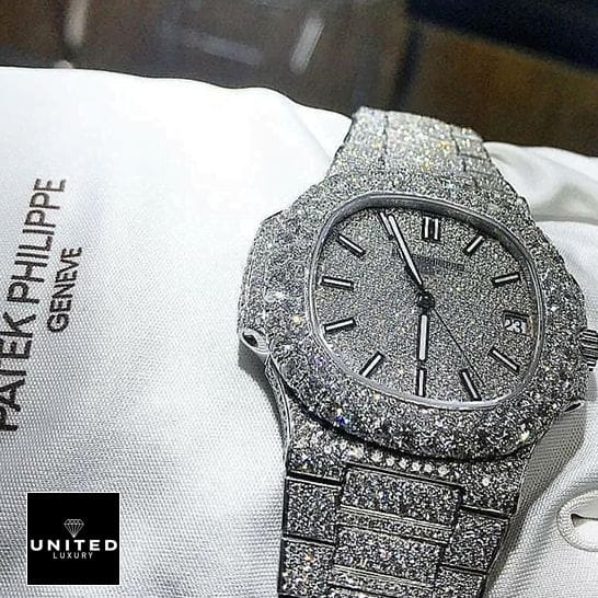 patek_philippe_nautilus_jumbo_white_dial_5719_10G_010_iced_out_replica_hand_two