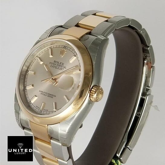 Rolex Datejust Gold 126303 Replica side view and white background