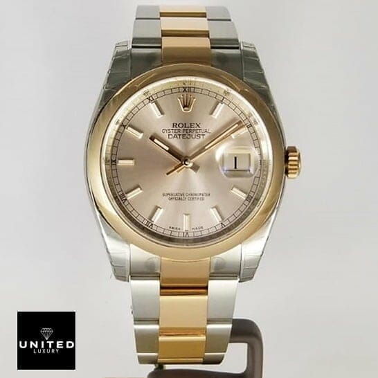 Rolex Gold 126303 Oyster Replica front view and white background