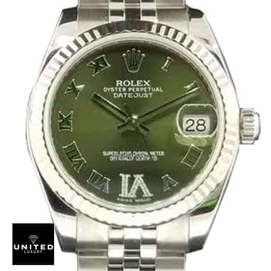 Rolex Datejust 220239 Stainless Steel Green Roman Dial