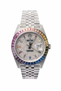 Rolex Datejust Iced Out Rainbow Replica