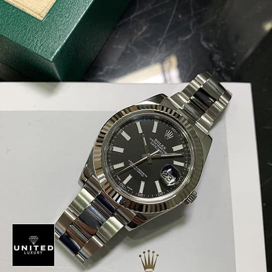 Rolex Datejust II Automatic Black Dial on the Rolex Logo 116334BKSO Replica on the box