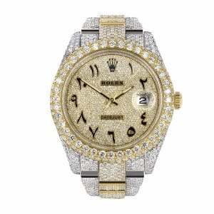 rolex-datejust-two-tone-yellow-gold-arabic-dial-iced-out-116300-replica