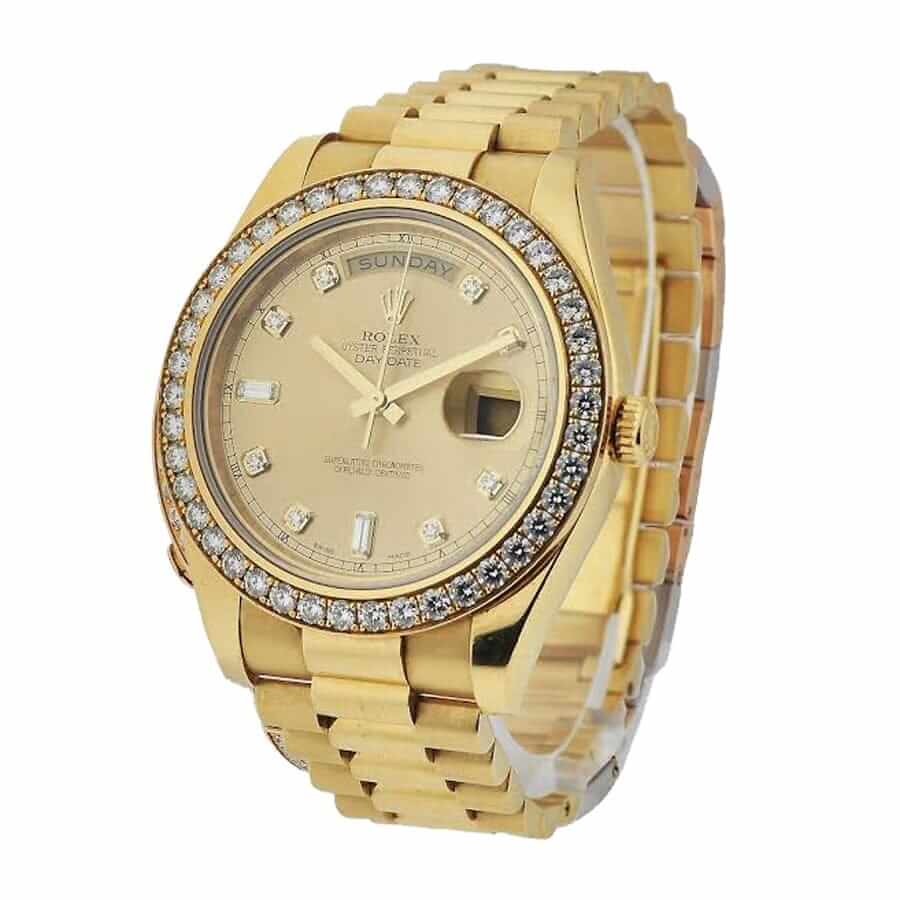 Rolex Day-Date Diamonds Gold Replica - United Luxury Shop