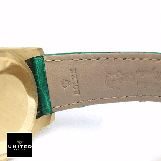 Rolex Day-Date 118138-0003 Replica Gold Case & back of the green bracelet