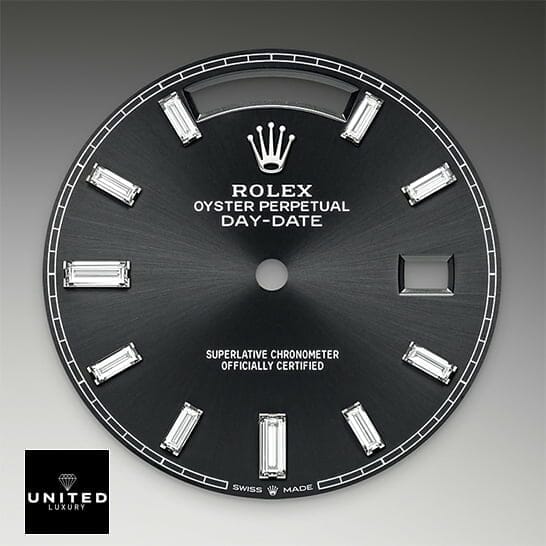 Rolex Day-Date 40 228349RBR-0002 Black dial with diamonds Replica