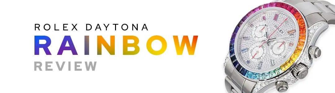 rolex daytona rainbow replica watch video review banner