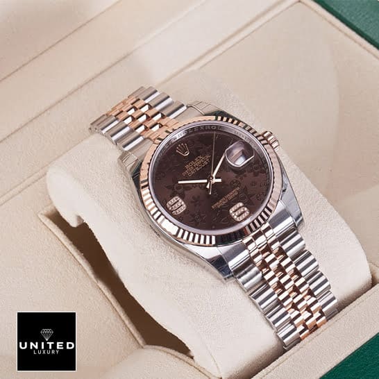 Rolex Datejust 36 Chocolate Floral Dial 116231 Jubilee Replica in the Box