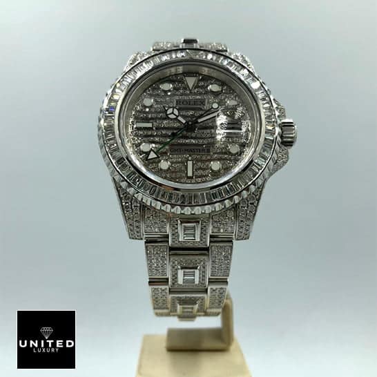 Rolex GMT-Master II Custom Diamond Set 116710LN Iced Out Replica Gem-Set bezel