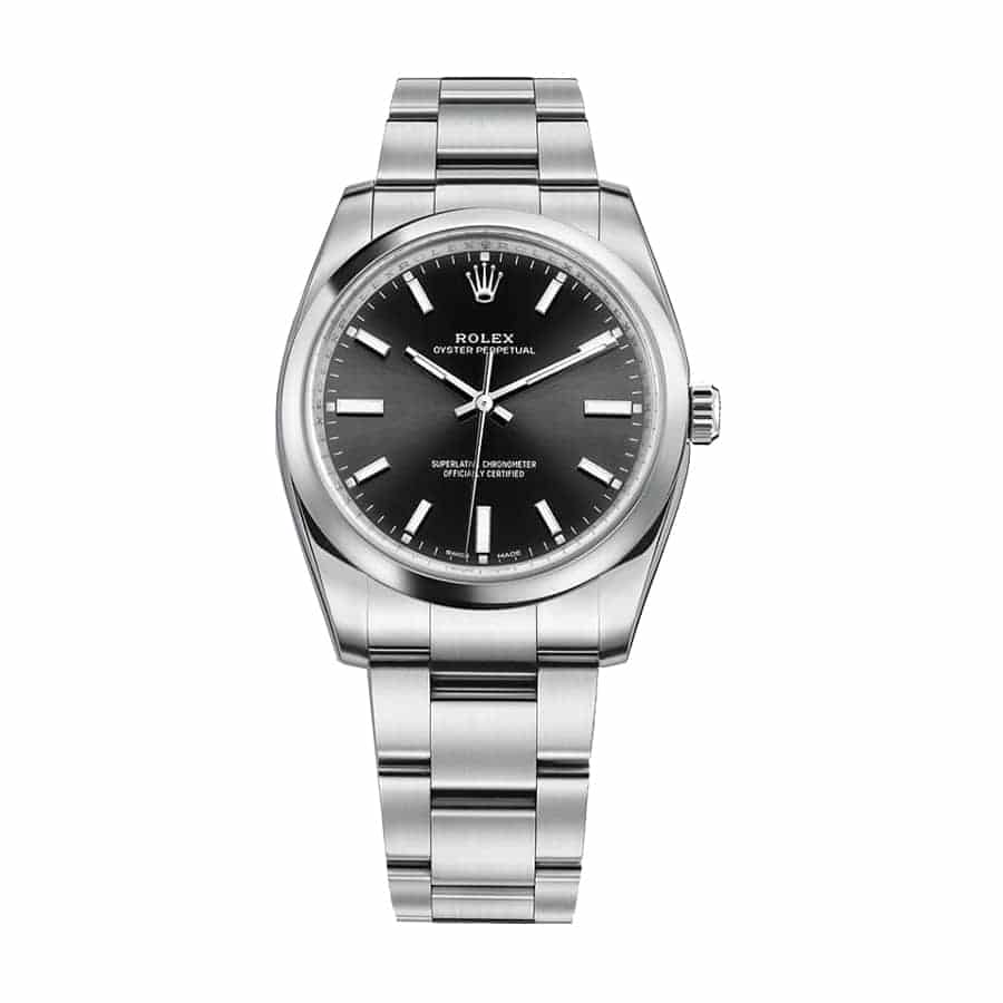 rolex-oyster-perpetual-automatic-black-dial-ladies-114200-replica