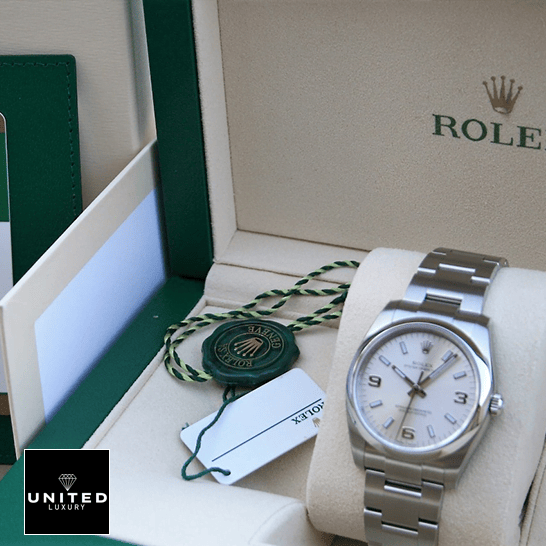 Rolex Air King114200 Stainless Steel White Dial Replica in the rolex box
