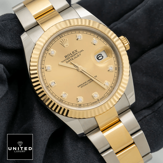 Rolex Datejust 126333 Oyster Steel Yellow Gold Diamond Dial Replica