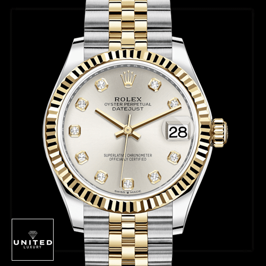 Rolex Datejust 278273-0020 Steel And Yellow Gold Silver With Diamond Dial Jubilee Replica