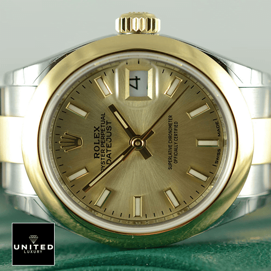 Rolex Datejust 279163 Yellow Dial Replica on the rolex box