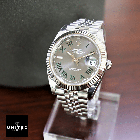 Rolex Datejust II Perpetual 126300-0014 Fluted Bezel Replica on the stand