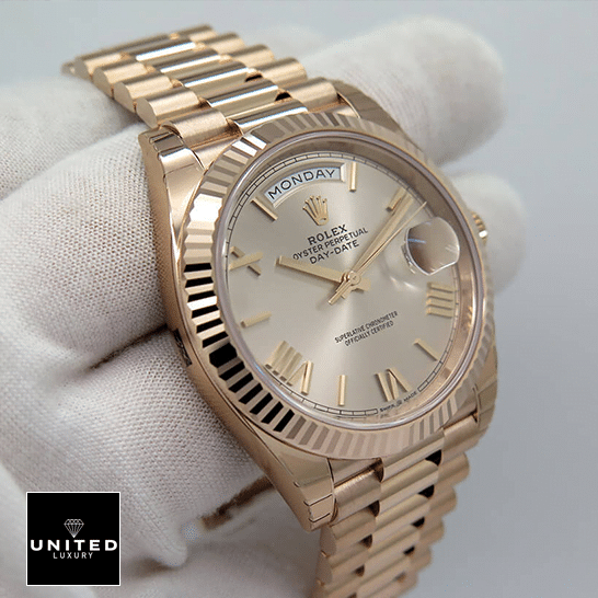 Rolex Day-Date 228235 AR Stainless Steel With Rose Gold Bracelet Replica