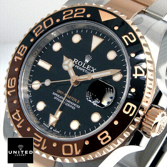 Rolex GMT-Master II 126711CHNR-0002 Replica black dial has stick and dot indices