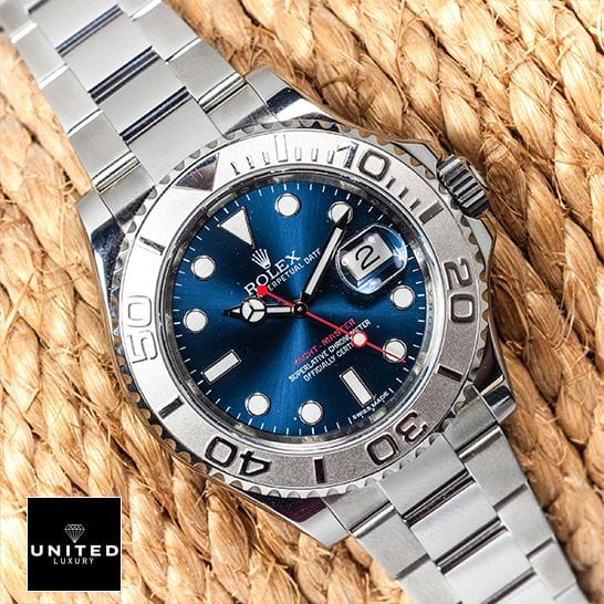 Rolex Yacht Master 116622 Blue Dial Platinum Replica on the rope