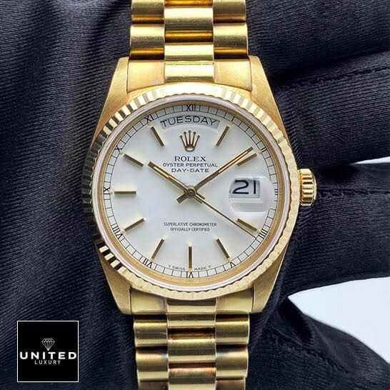 Rolex Day-Date 40 228239 EW Stainless Steel White Gold Dial Oyster Replica