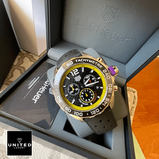 Tag Heuer Carrera cAZ101AC.FT8024 Yellow Black Dial Replica in the box